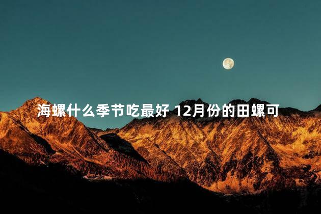 海螺什么季节吃最好 12月份的田螺可以吃吗